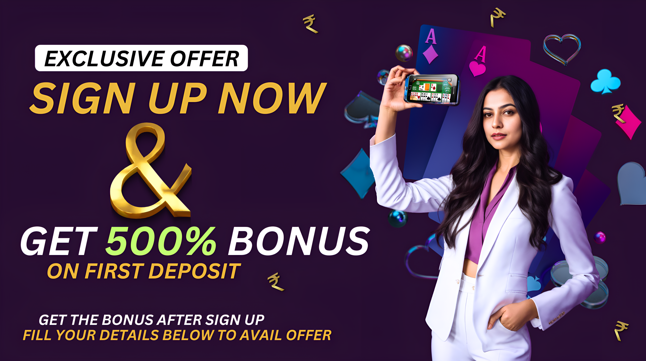 SIGN UP NOW AND 500% DEPOSIT BONUS